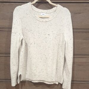 Old Navy Speckled Cream Crew Neck Sweater